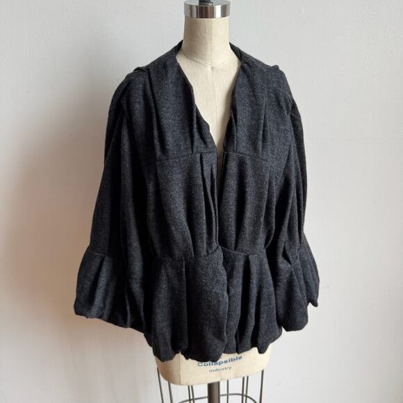JARBO 100% Wool Ruffled Open Front Cardigan - Picture 4 of 11